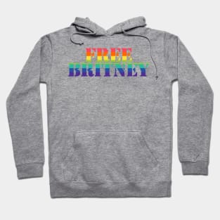 Free Britney Typography Rainbow Stripes Hoodie